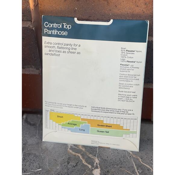 JC Penney Control Top Super Shaper Pantihose LONG Wear Cotton Crotch Off Black - Picture 2 of 2